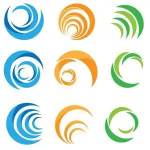 环水标志风球植物叶翅焰太阳抽象无限圆形图标符号矢量设计照片