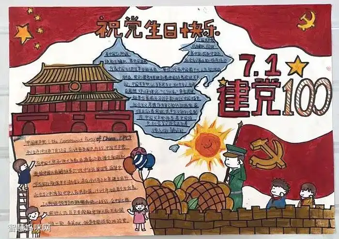 党的100岁生日手抄报图片