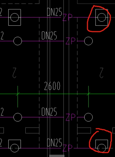 在喷淋系统中圈着的图例代表什么型号的喷头