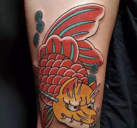 女神纹身  #纹身也清新  #小清新纹身  #鲤鱼  #鲤鱼纹身  #日式老