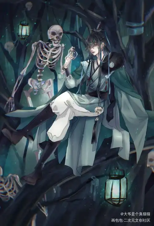 戚容_天官赐福古风绘画作品