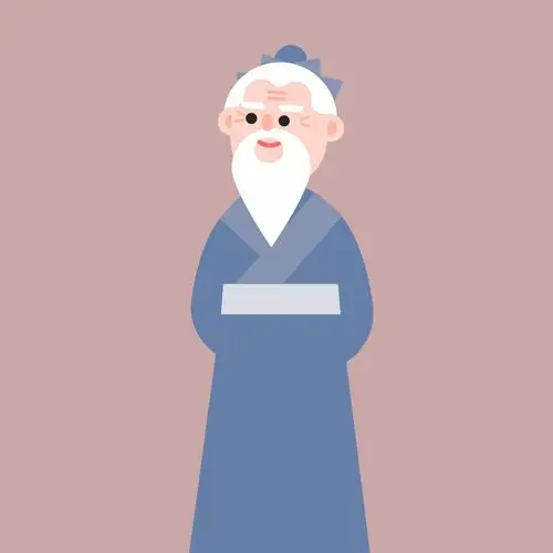 粉蓝色老年人古代胡子可爱微信头像