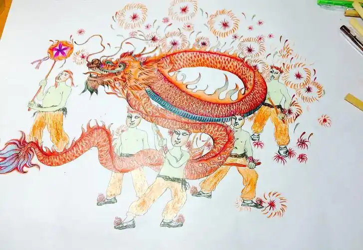 舞龙插画