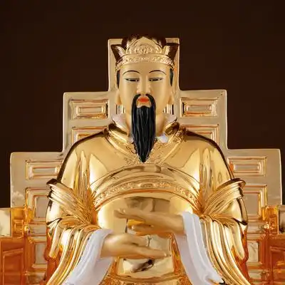 东华帝君神像台湾纯铜鎏金东王公扶桑大帝居家装饰道教供奉摆件