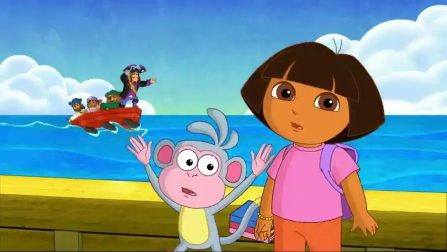 爱探险的朵拉:朵拉探险遇见真正海盗,还好最后虎口脱险了!