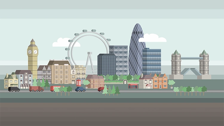 动画flash二维动画城城市建筑摩天大楼房子搭建生长flash