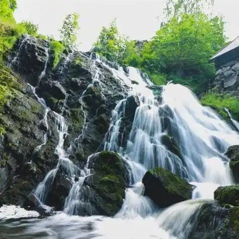 瀑布风景头像清新绿色会让你心情好的微信头像