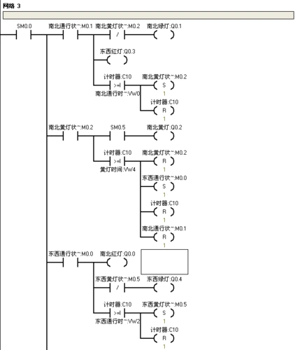 西门子s7200plc红绿灯控制的一种写法交通信号灯梯形图附程序下载
