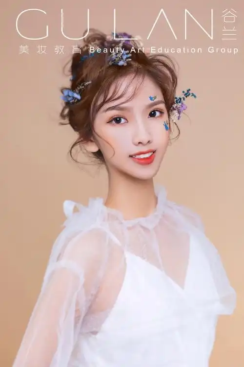 谷兰美妆教育频道的化妆造型作品《森系风新娘》