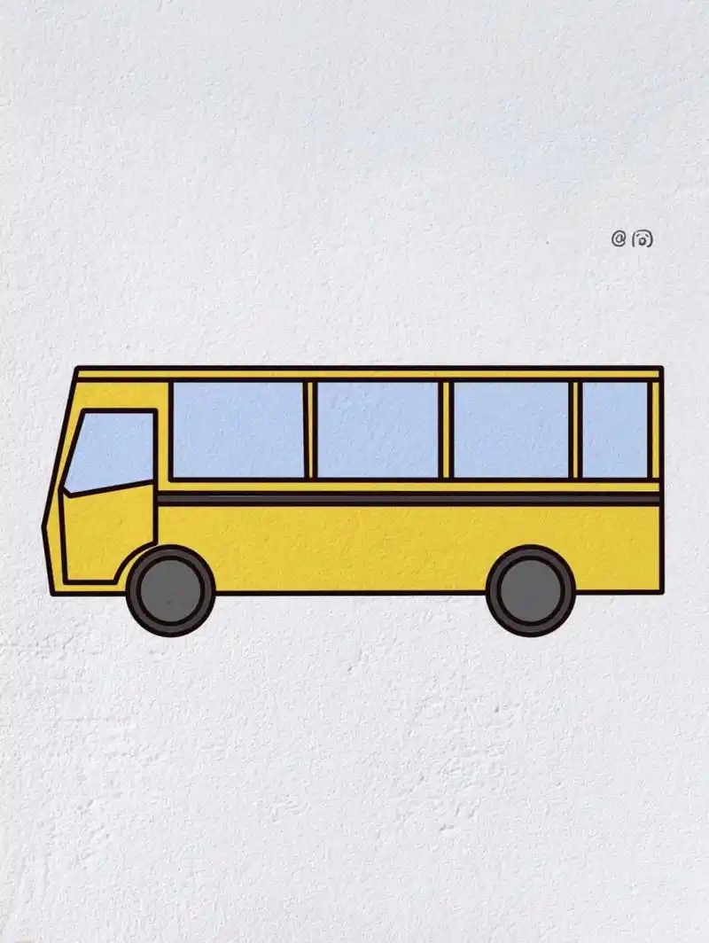 公交车简笔画(内附过程图)   #      公交车简笔画(内附过程图)