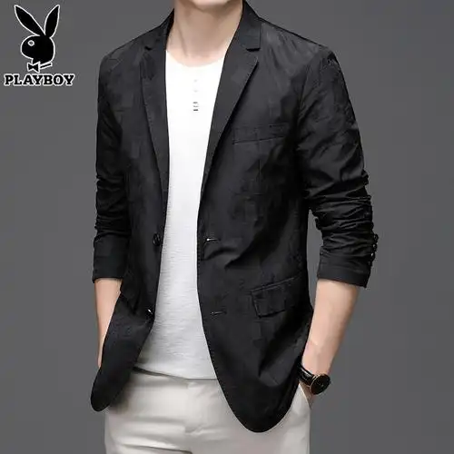 花花公子休闲西服外套男春秋新款韩版修身小西装潮流男士单件上衣