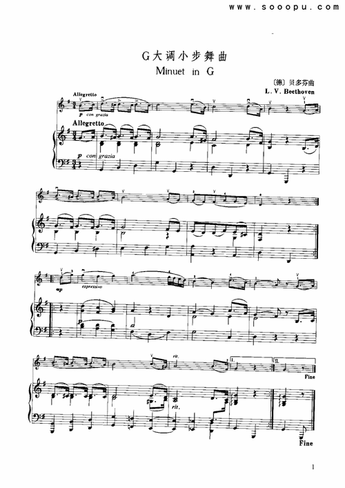 g大调小步舞曲弦乐类小提琴