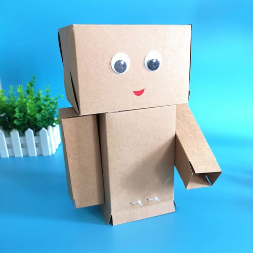 纸盒纸箱机器人手工diy可移动的科学实验玩具 科技小制作 小发明