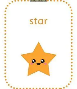 星星用英文怎么写?star 英语单词卡片