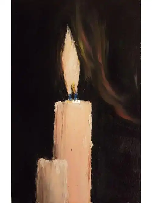 油画棒蜡烛温柔的曙光