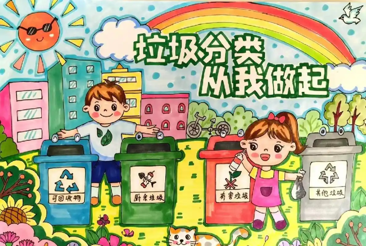垃圾分类绘画 保护环境