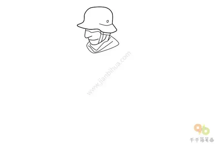 二战德军士兵简笔画步骤图