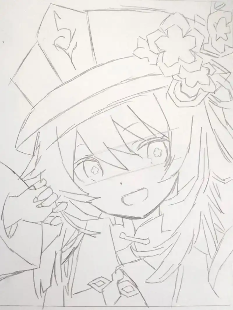 画一个胡桃 可爱#原神