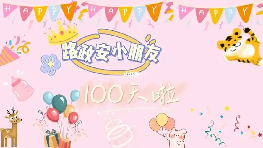 宝宝百天照  #生日投屏  #背景投屏图  咱不求人,自己做