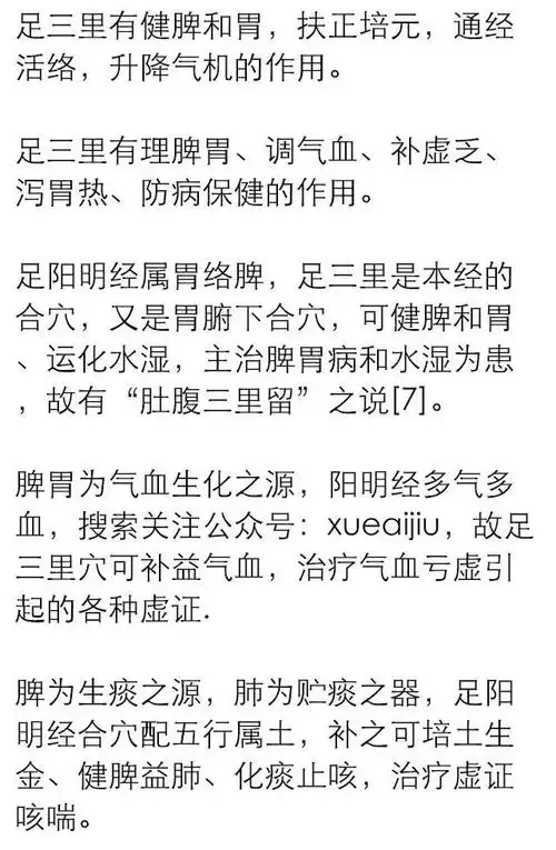 人体第一长寿大穴足三里