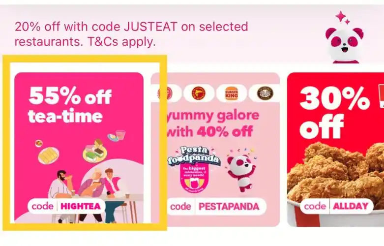 foodpanda最近hightea都有优惠哟
