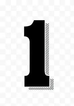 扁平黑色数字1