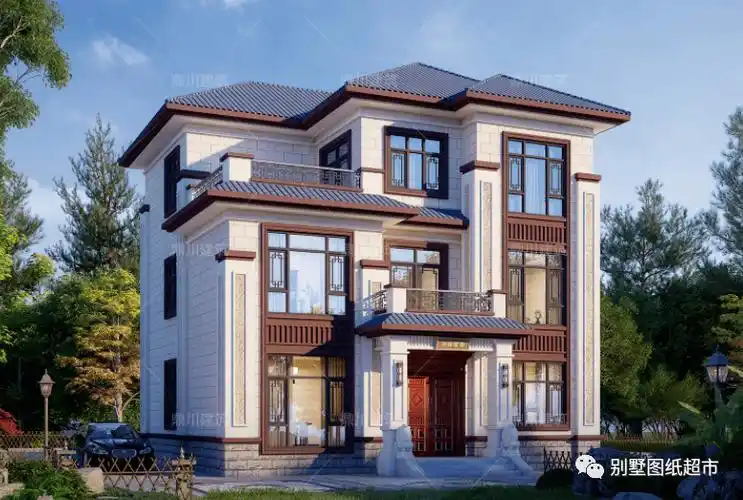 16款新中式三层农村别墅好看实用返乡建房首选新中式