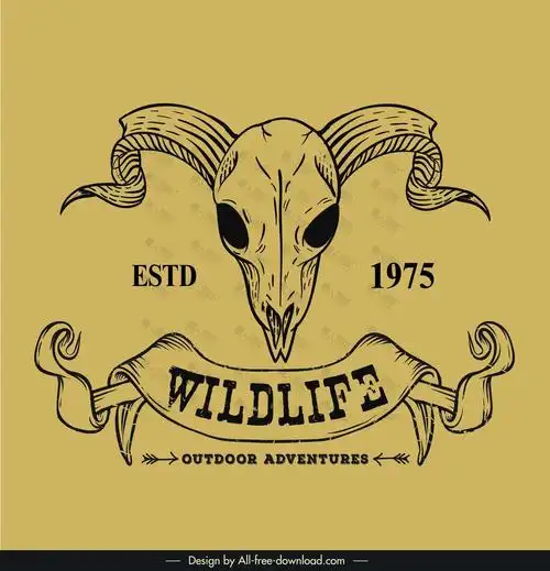 撒旦恶魔羊头图案标志