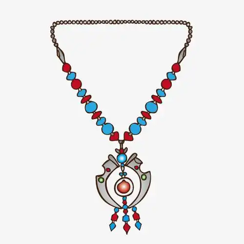 卡通彩色项链免抠素材免费下载_觅元素51yuansu.com