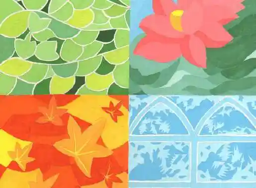 谁可以帮我找找色彩构成春夏秋冬的图片,要和百度上面 不一样的