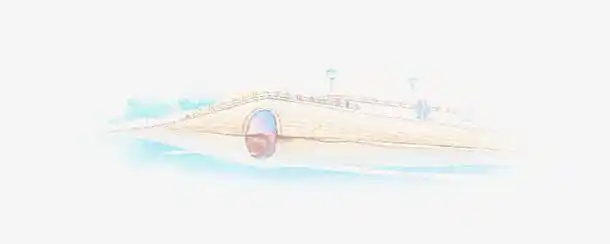 手绘水彩杭州西湖断桥