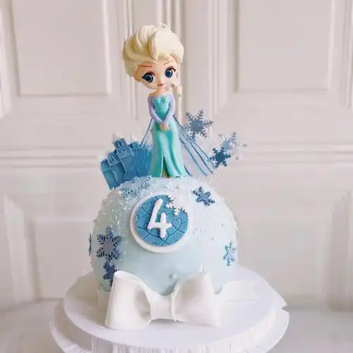 成都同城配送儿童女孩冰雪奇缘艾莎公主网红新鲜生日蛋糕