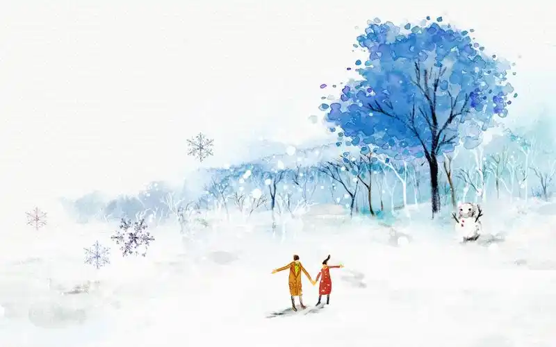 浪漫,爱情,情侣,雪景,雪人,浪漫雪中情壁纸