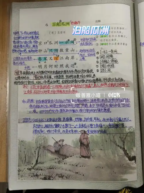 部编版六下语文古诗词泊船瓜洲