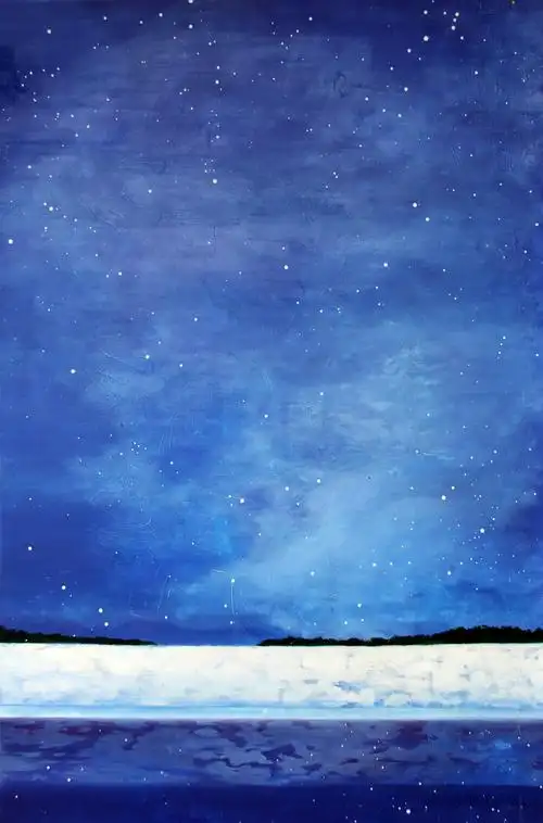 夜空中最亮的星_布面油画_油画_宝甄网