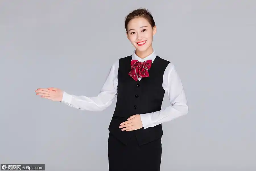 客服美女引导手势