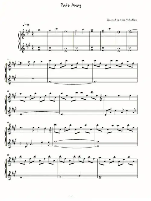 fadeawaycapoproductions钢琴曲谱