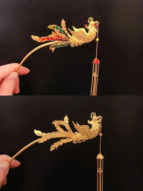 像这些足金凤钗,凤簪,很多品牌金店也有哦,经常逛品