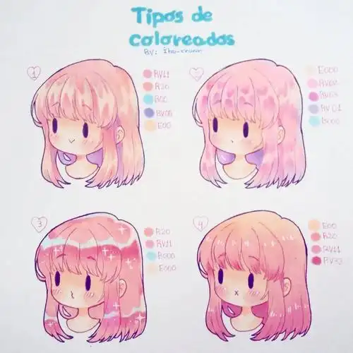 马克笔手绘画师ibuchuan太太最新作品q版可爱动漫少女头发上色小可爱