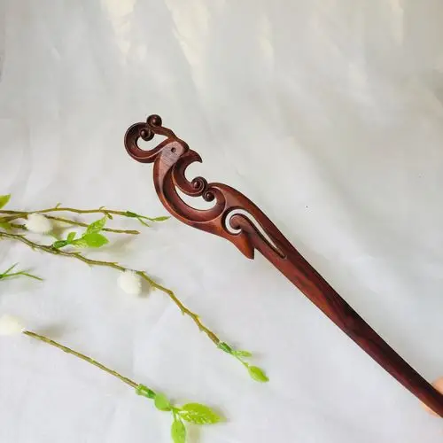 檀木香木绿檀发簪黑檀簪子饰品红檀素簪盘发古风发饰汉服头饰木簪