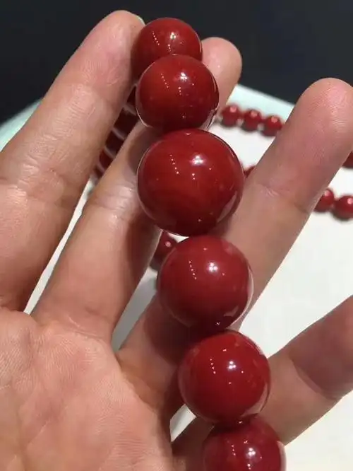 220万顶级阿卡牛血红红珊瑚项链看一眼强迫症都治好了