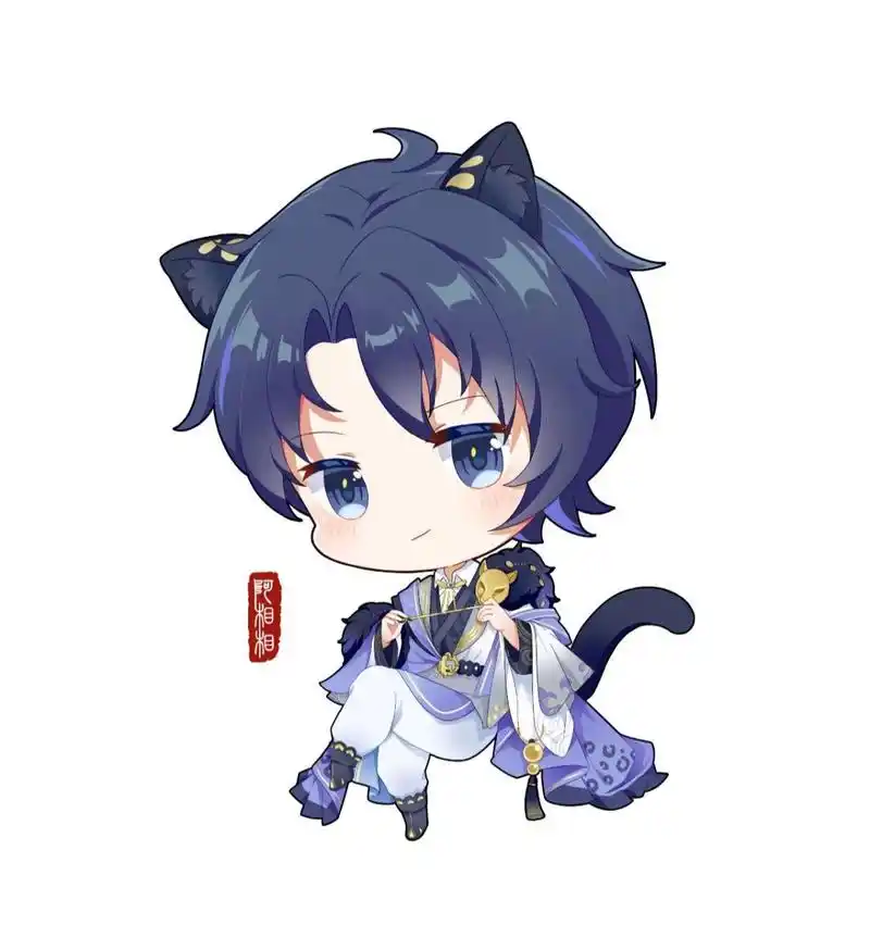 绘画q版食物语同人古风可爱头像 之前画的四个食物语的q版同人头像