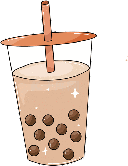卡通珍珠奶茶插画
