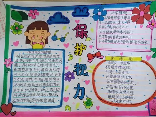 团范小学六(2)班爱护眼睛手抄报比赛