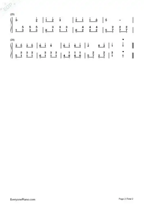 小邋遢双手简谱预览2