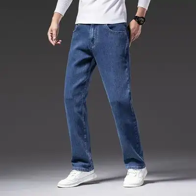 无褶商务休闲高腰深档弹力大码秋冬牛仔裤男l1908-梦达时l1908-108