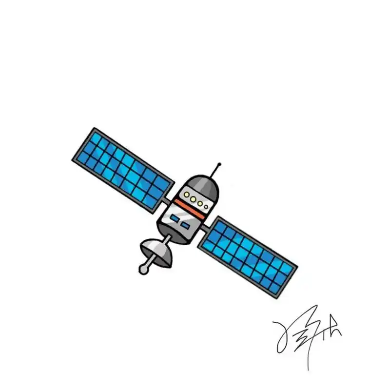 卫星简笔画 "以梦为马,不负韶华,我们的征途是星辰大海.