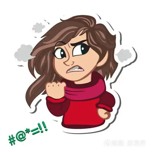 漫画面板磨齿与气泡的愤怒的女人