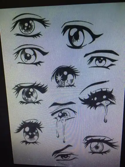 动漫画眼的图,黑白的也行