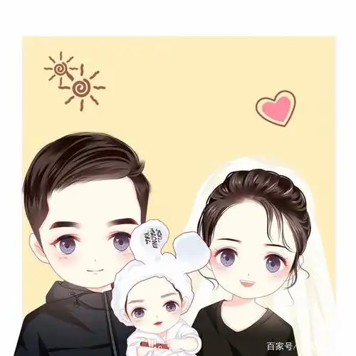 10月底全家福头像,一家三口,四口动漫头像